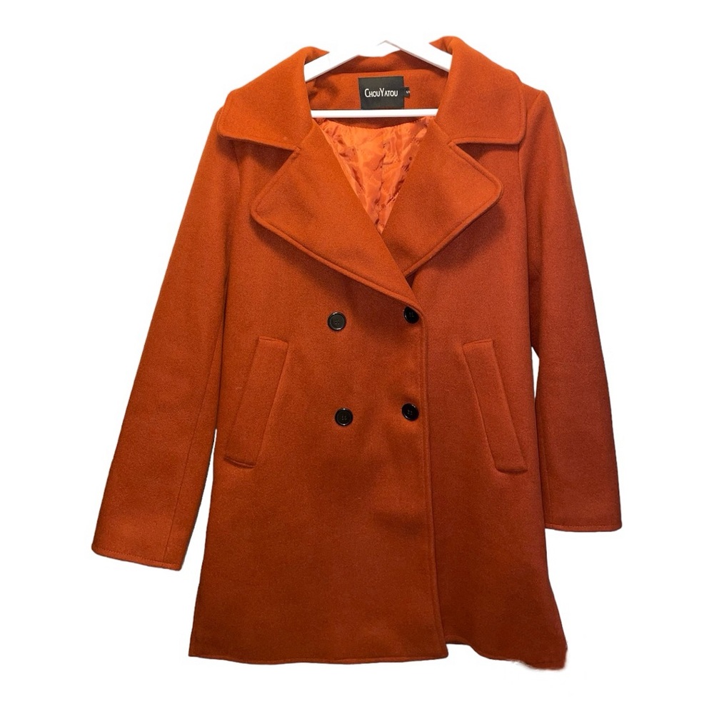 Chou Yatou Fall Winter Long pumpkin Brown Coat